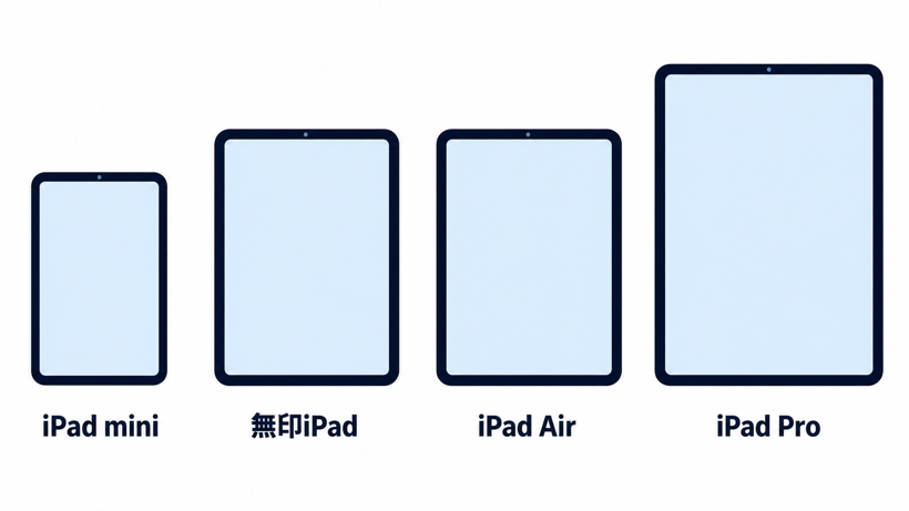 iPad mini・無印iPad・iPad Air・iPad Proの4モデル比較